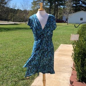 Women's Blue Floral Print Dress